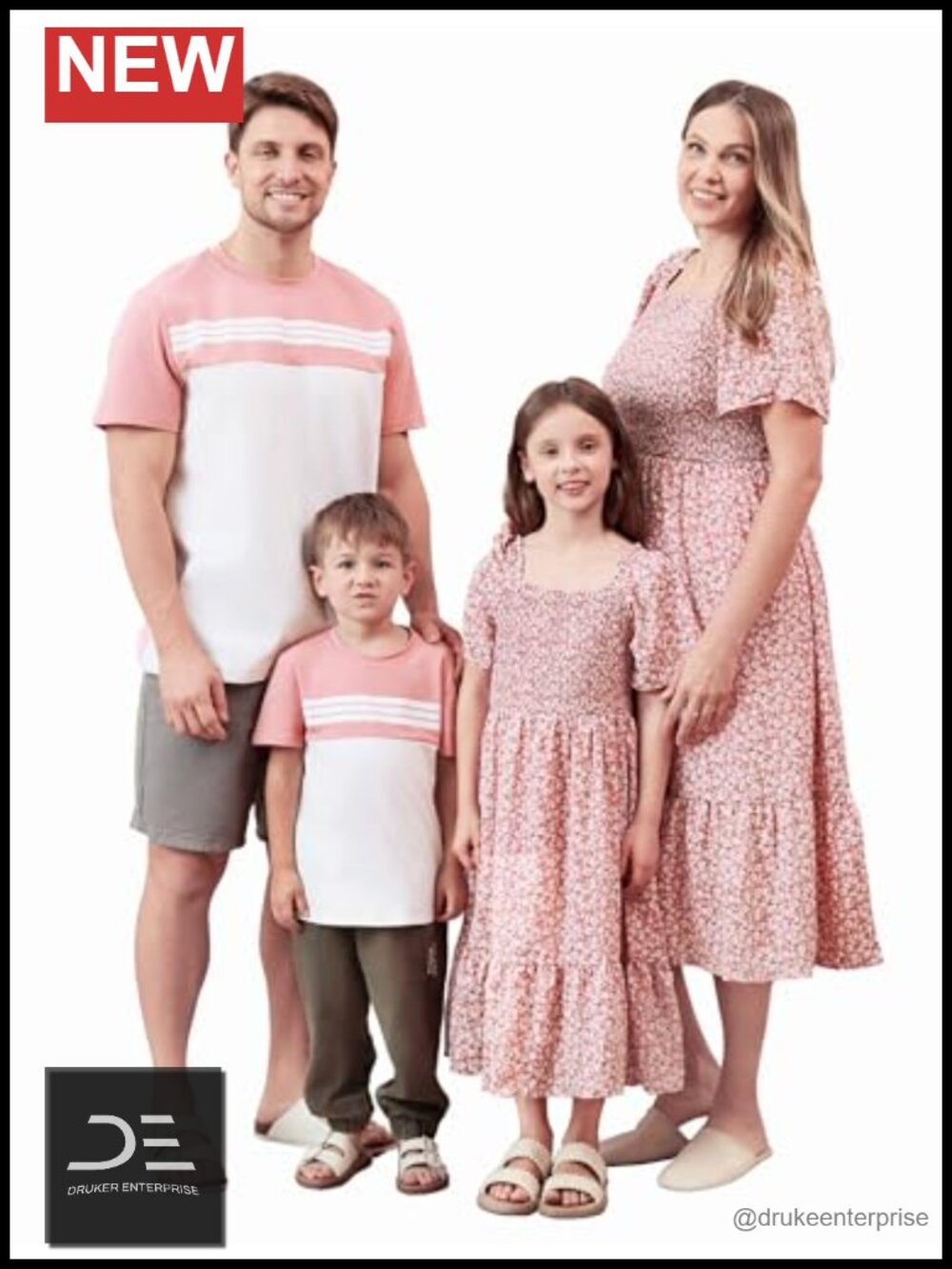 Family Matching Outfits Mommy and Me Floral Dresses with Smocked Bodices and